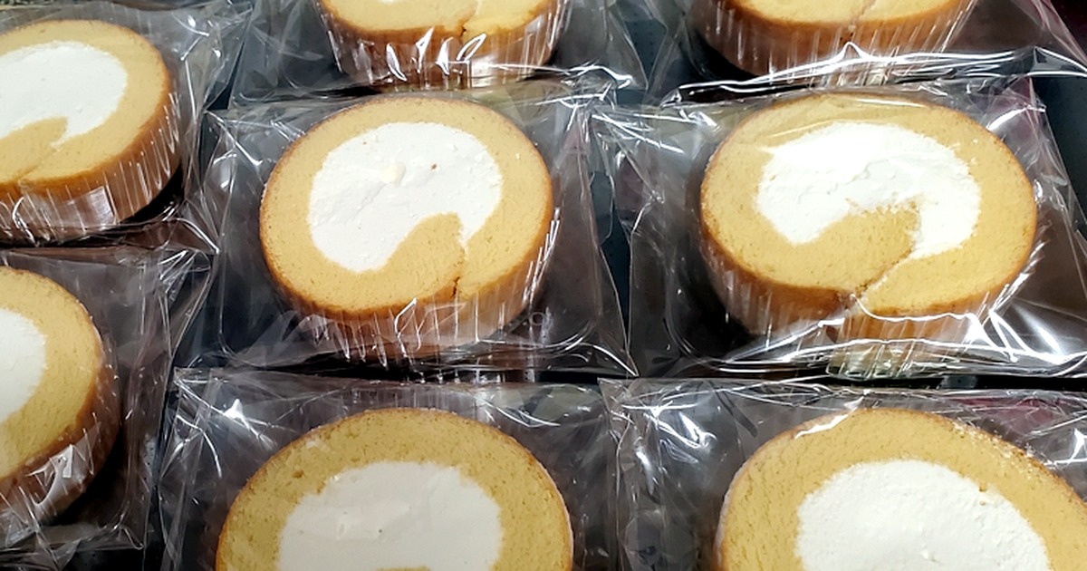 手作りロールケーキの個包装（差し入れ用ラッピング）